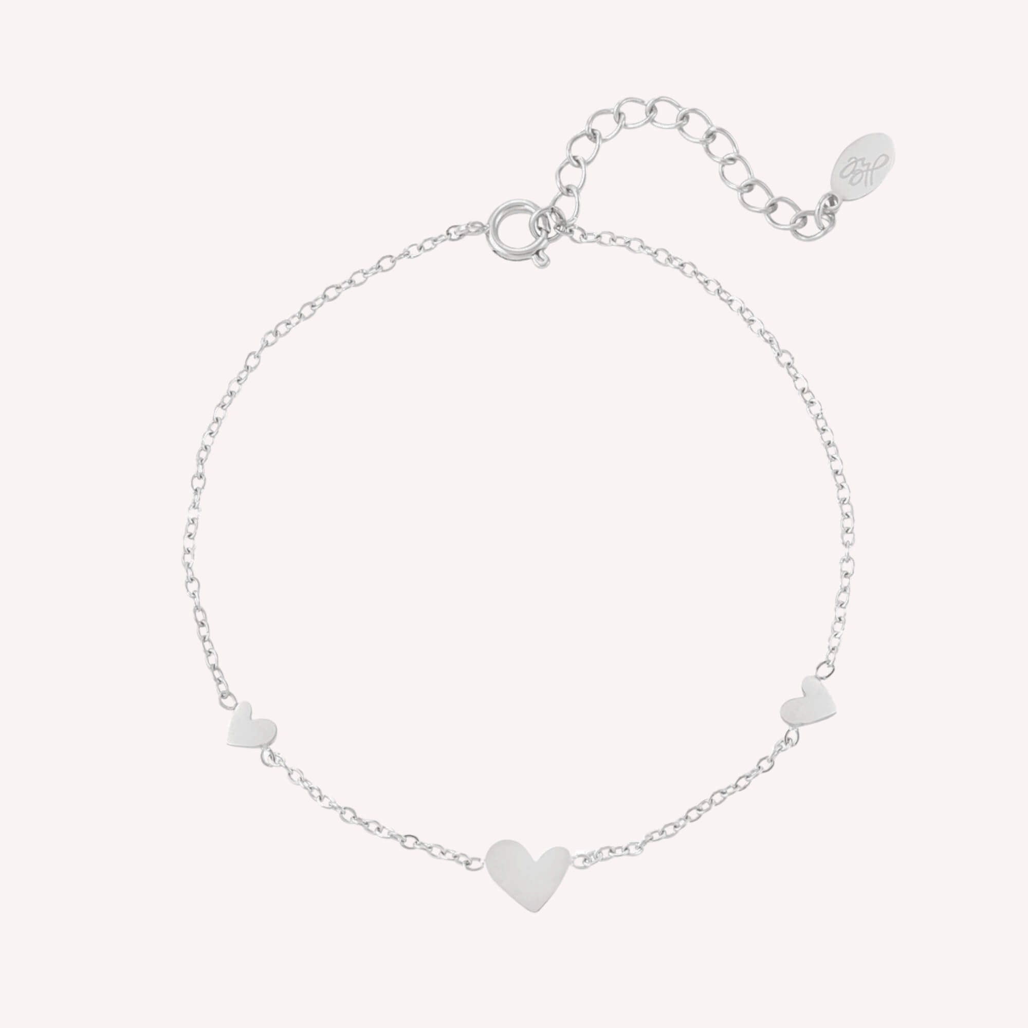 Zilveren hartjes armband voor vrouwen