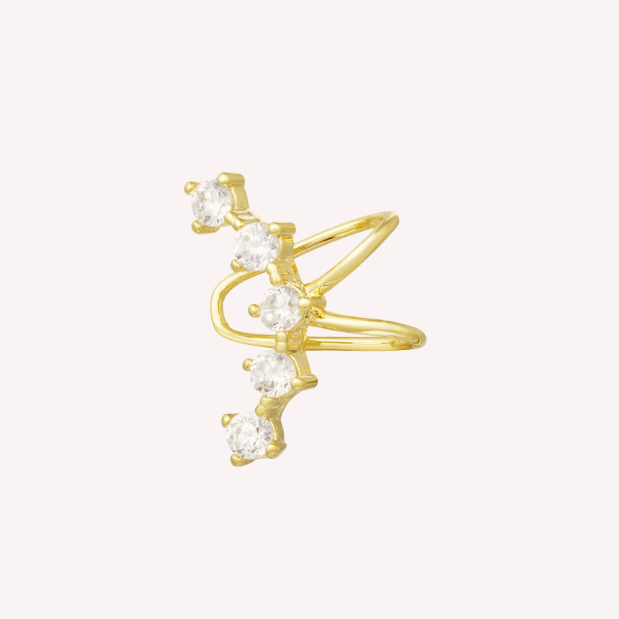 Gouden ear cuff met elegante afwerking, geen gaatjes nodig.