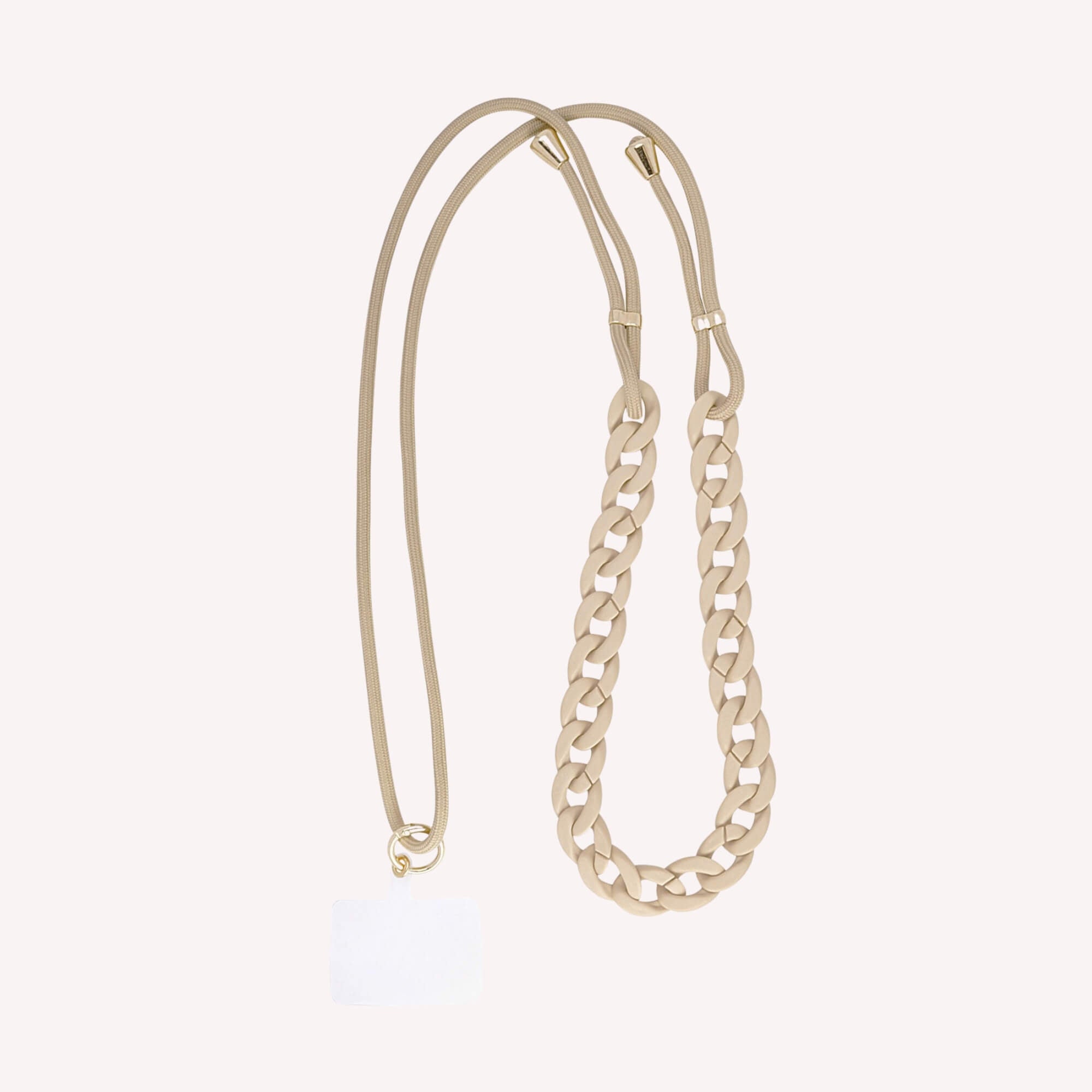Color Crush Chain Telefoonkoord beige - een vrolijk lang telefoonkoord in de kleur beige.