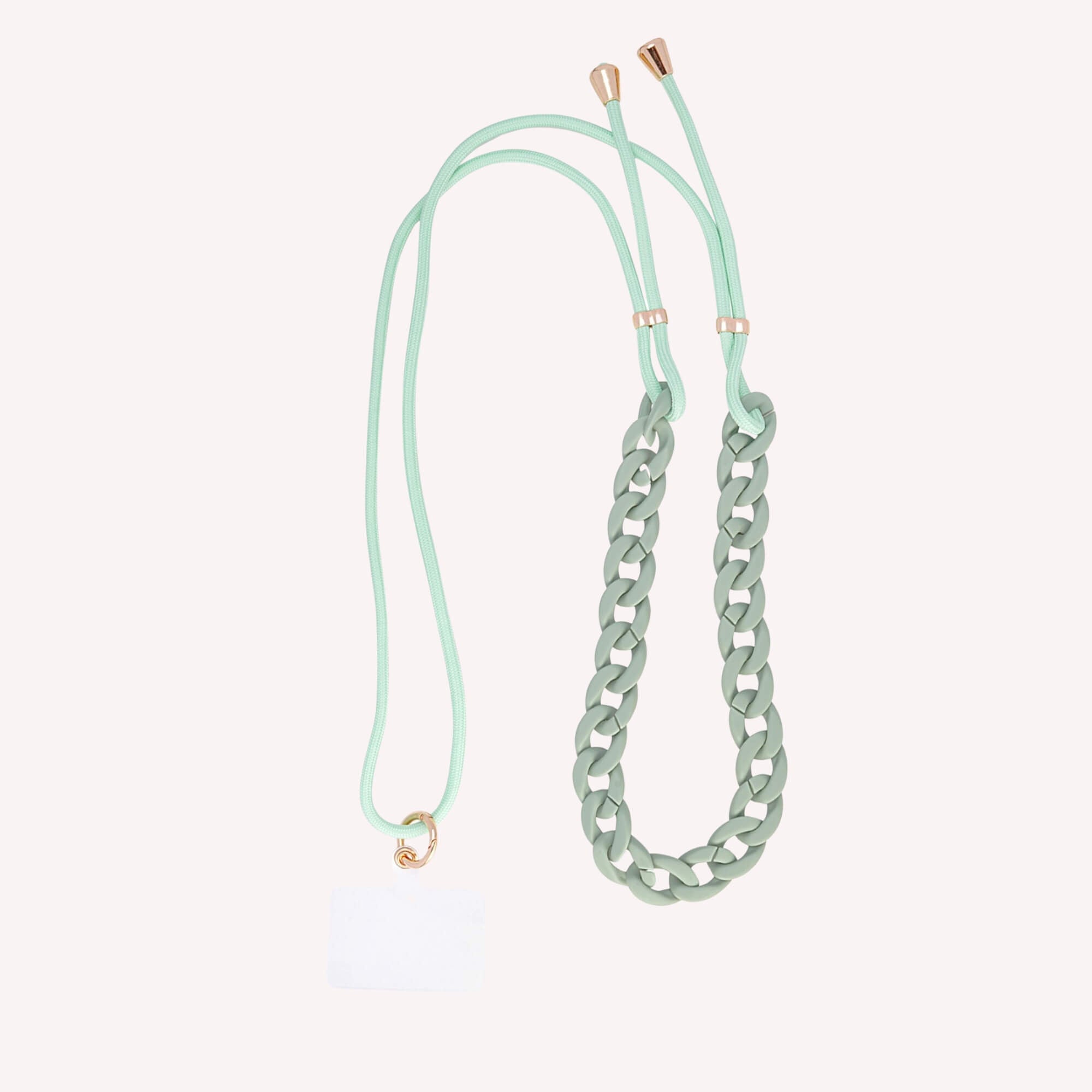 Color Crush Chain Telefoonkoord mint - een lang telefoonkoord van 88 cm in de kleur mint.