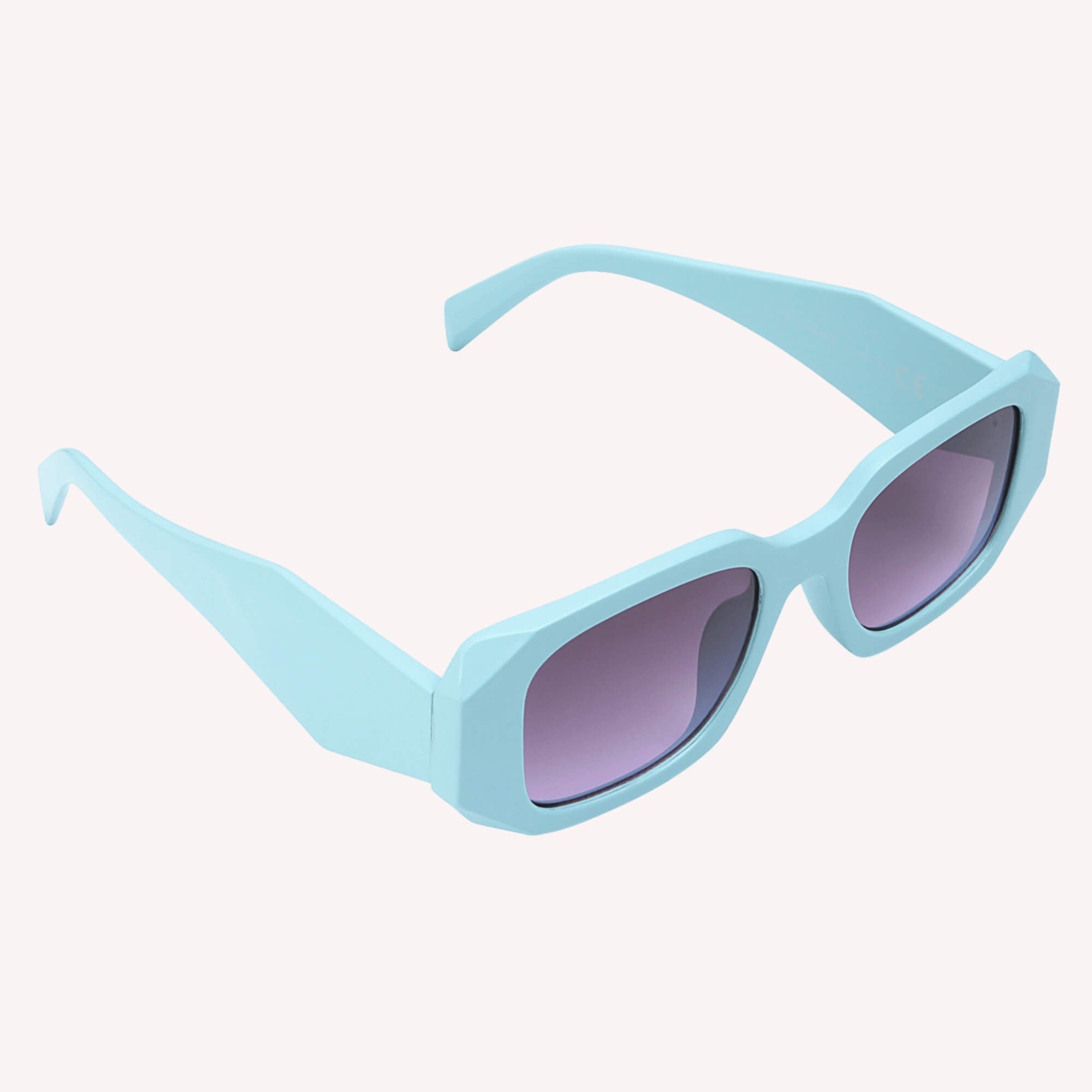 Hoekjes zonnebril voor dames blauw