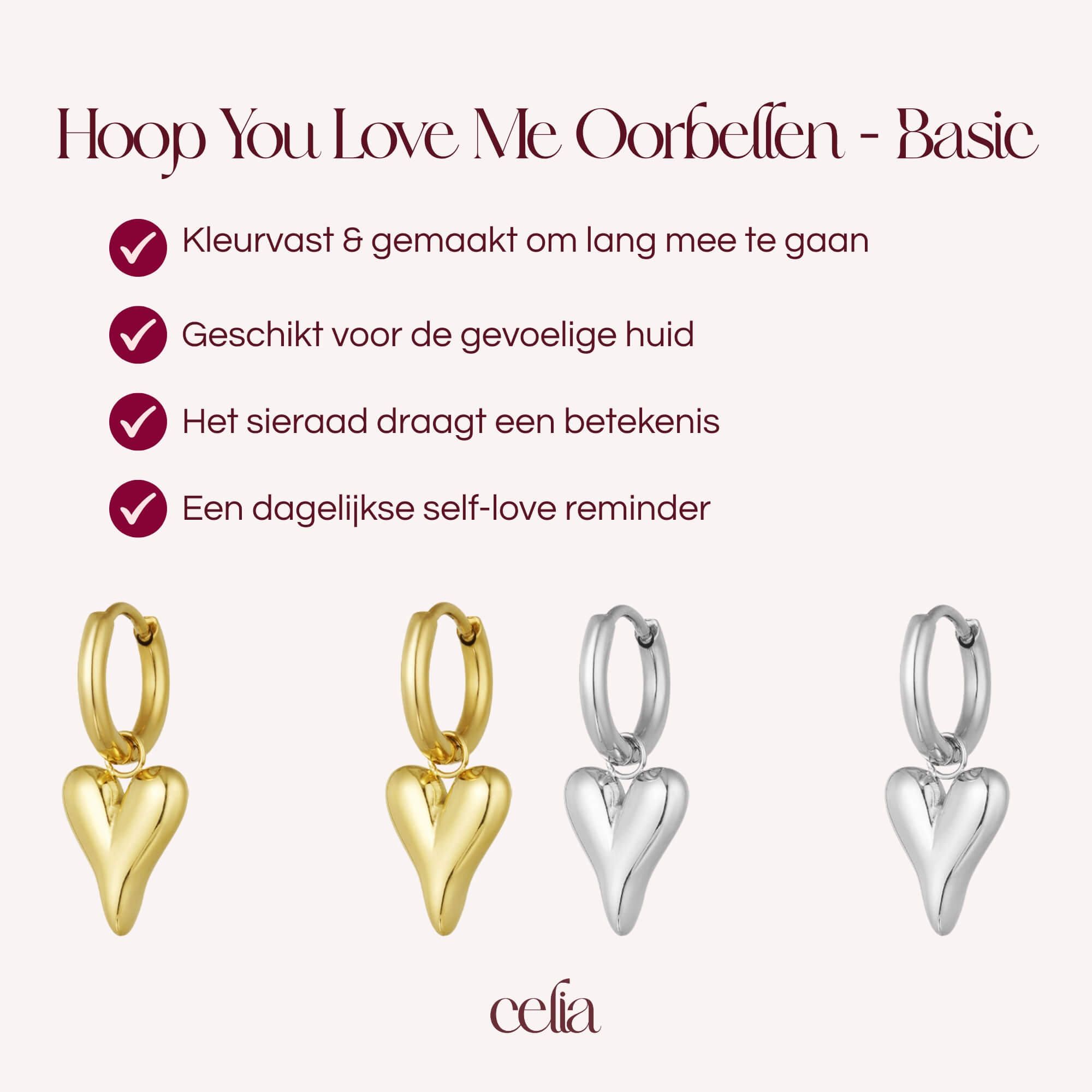 Hoop You Love Me Oorbellen - Basic