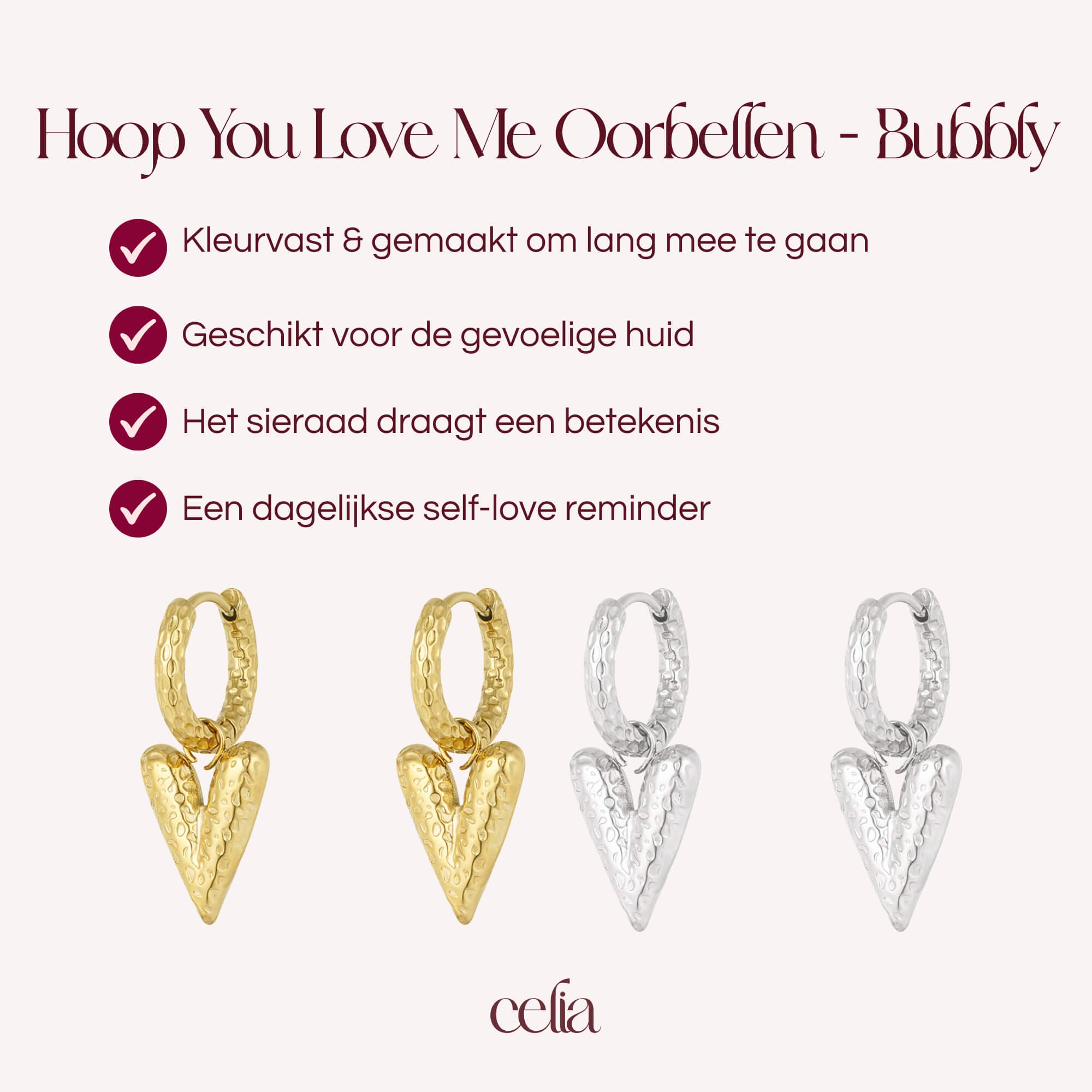 Hoop You Love Me Oorbellen - Bubbly