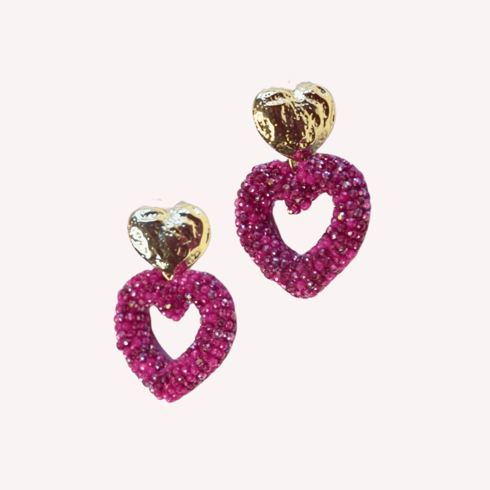 Heart of Beads oorbellen paars – statement paarse kralen oorbellen voor vrouwen.
