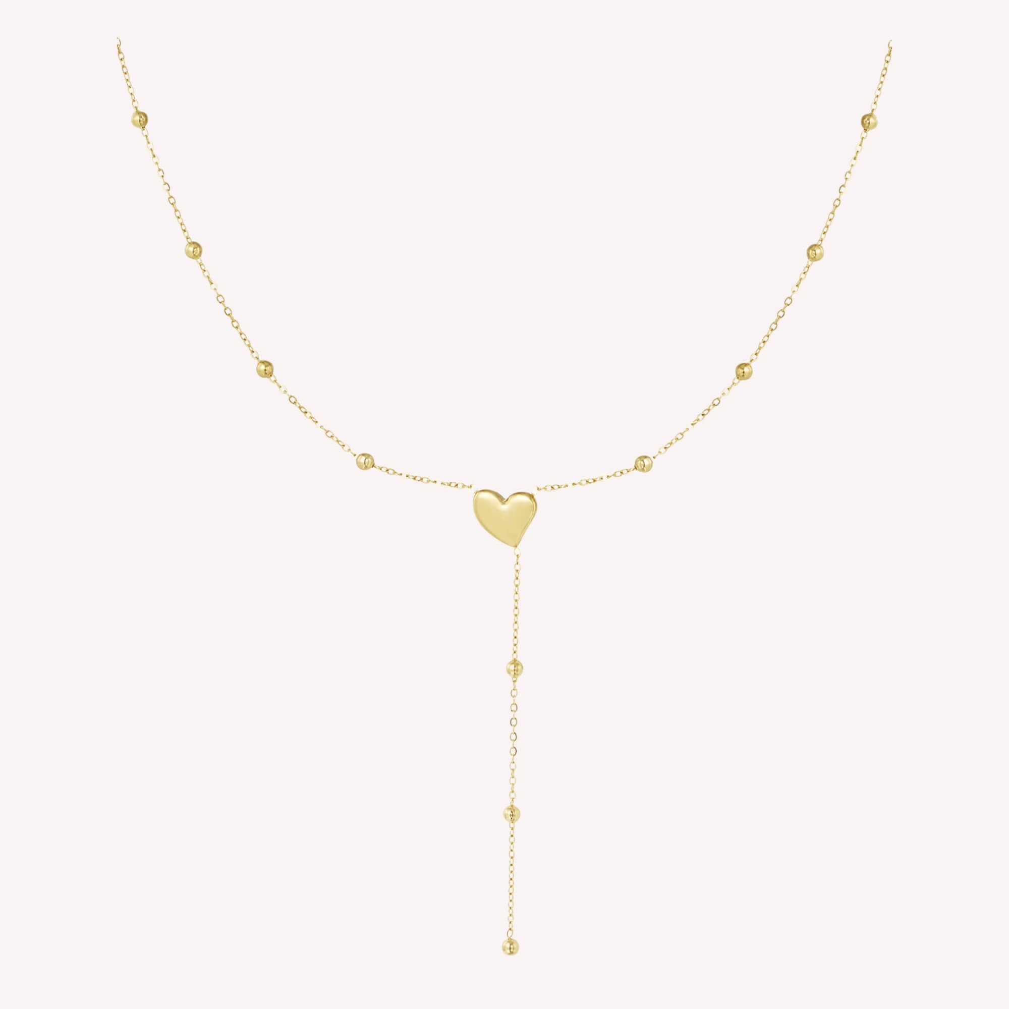 Love Drop Ketting - een korte decollete ketting met een hartje. De ketting is gemaakt van hypoallergeen roestvrij staal en is speciaal voor vrouwen.