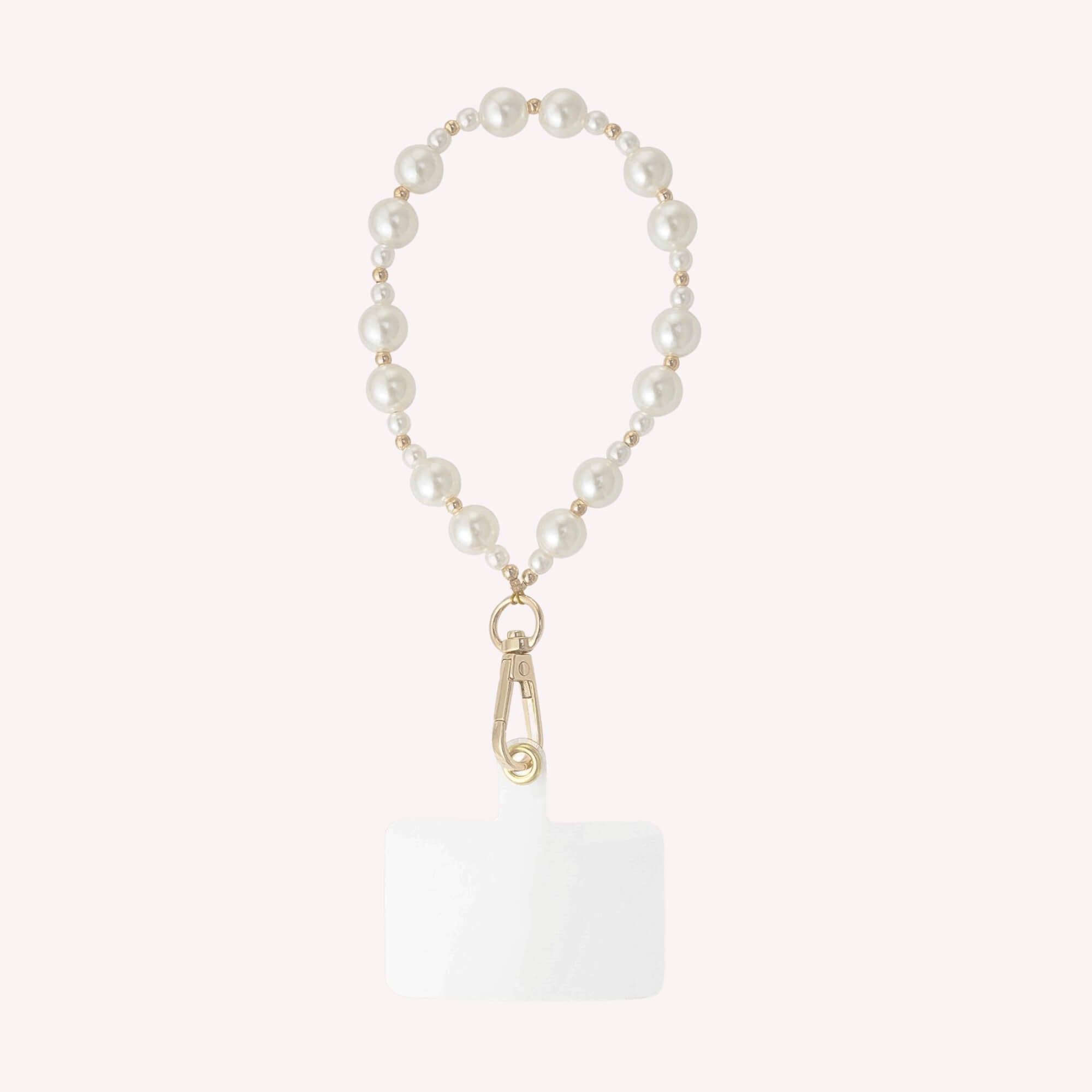 Call Me Pearlfect kort telefoonkoord met witte en gouden parels - stijlvol & universeel