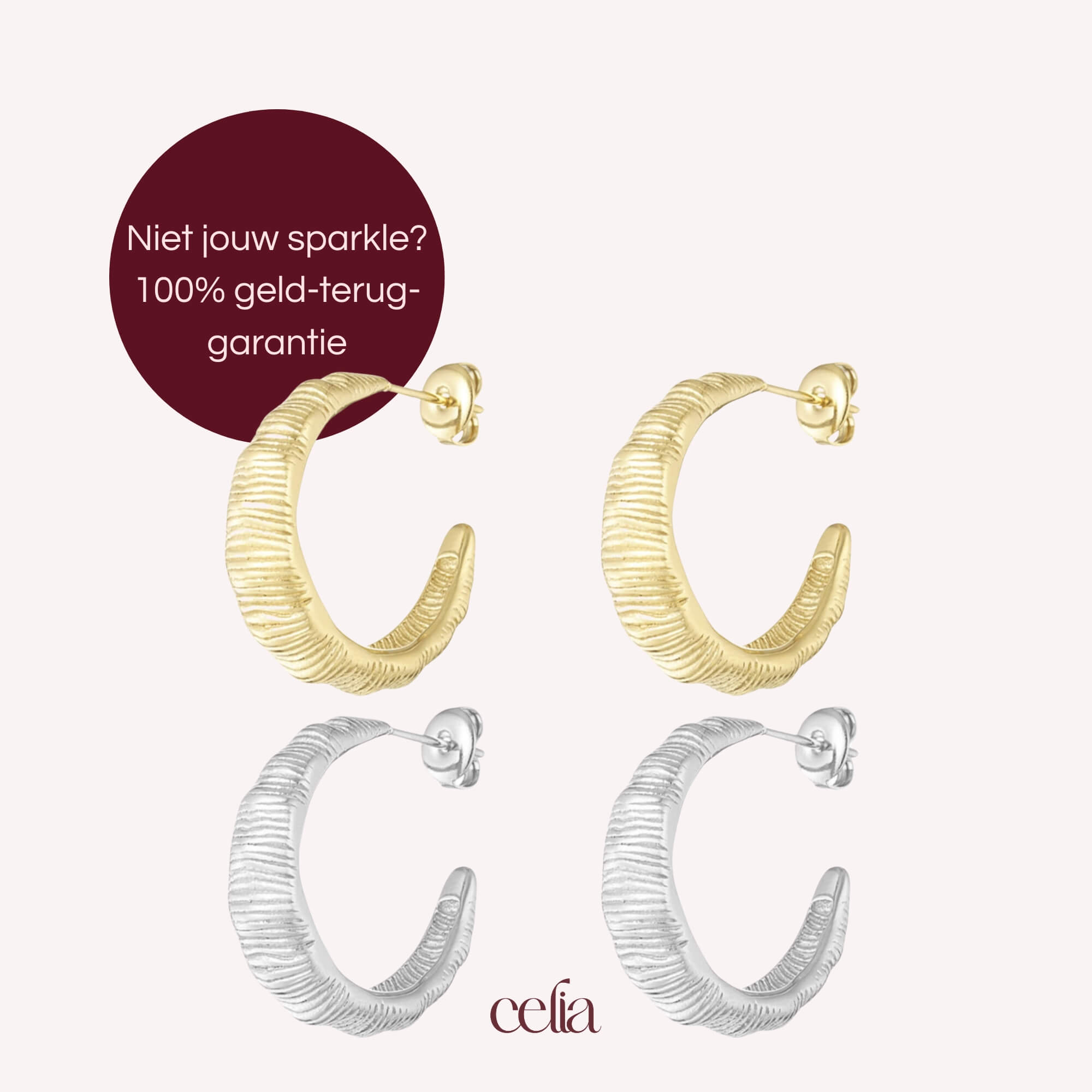 Textured Streaks Hoops