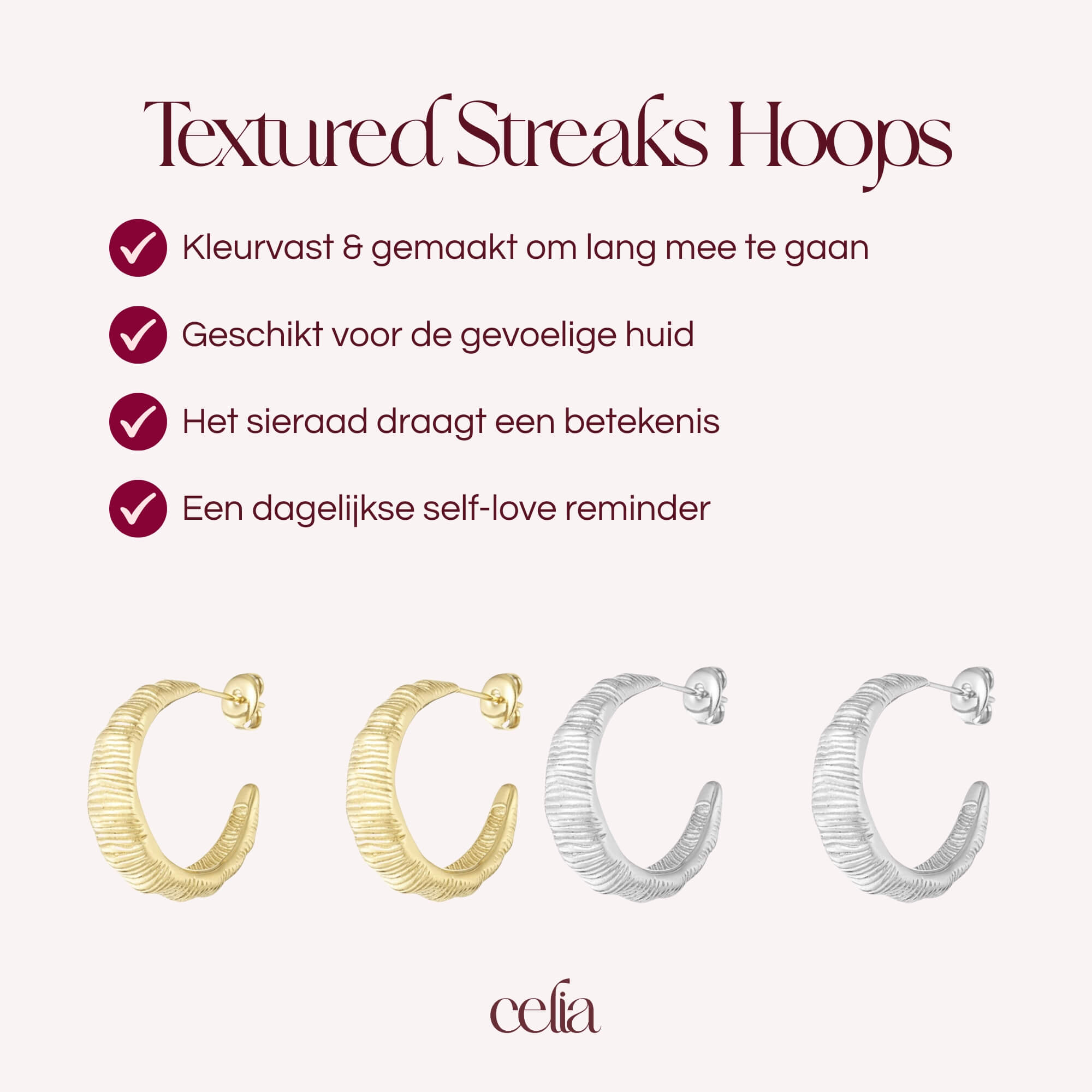 Textured Streaks Hoops