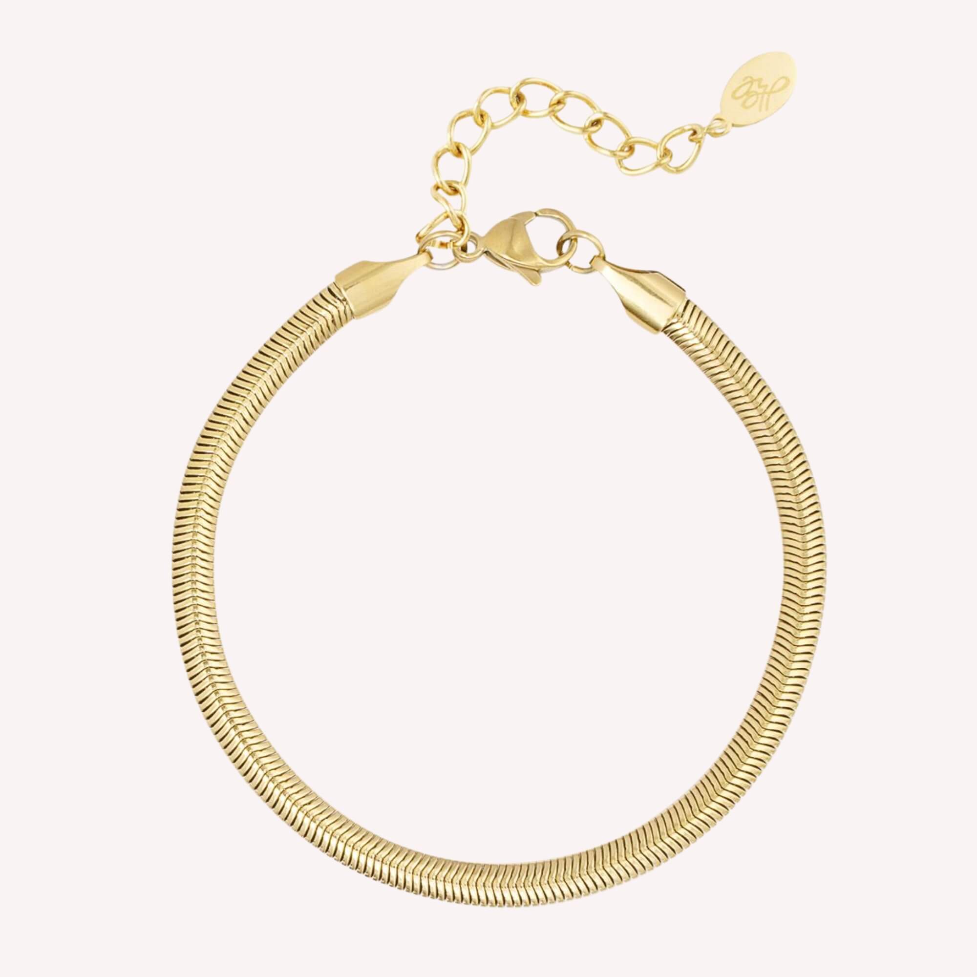 Gouden The Sleek Snake Armband – fijne gold plated armband voor vrouwen.
