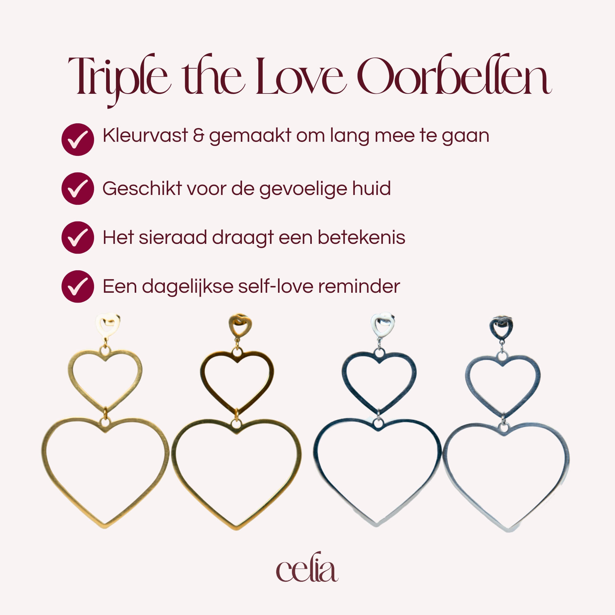 Triple the Love Oorbellen