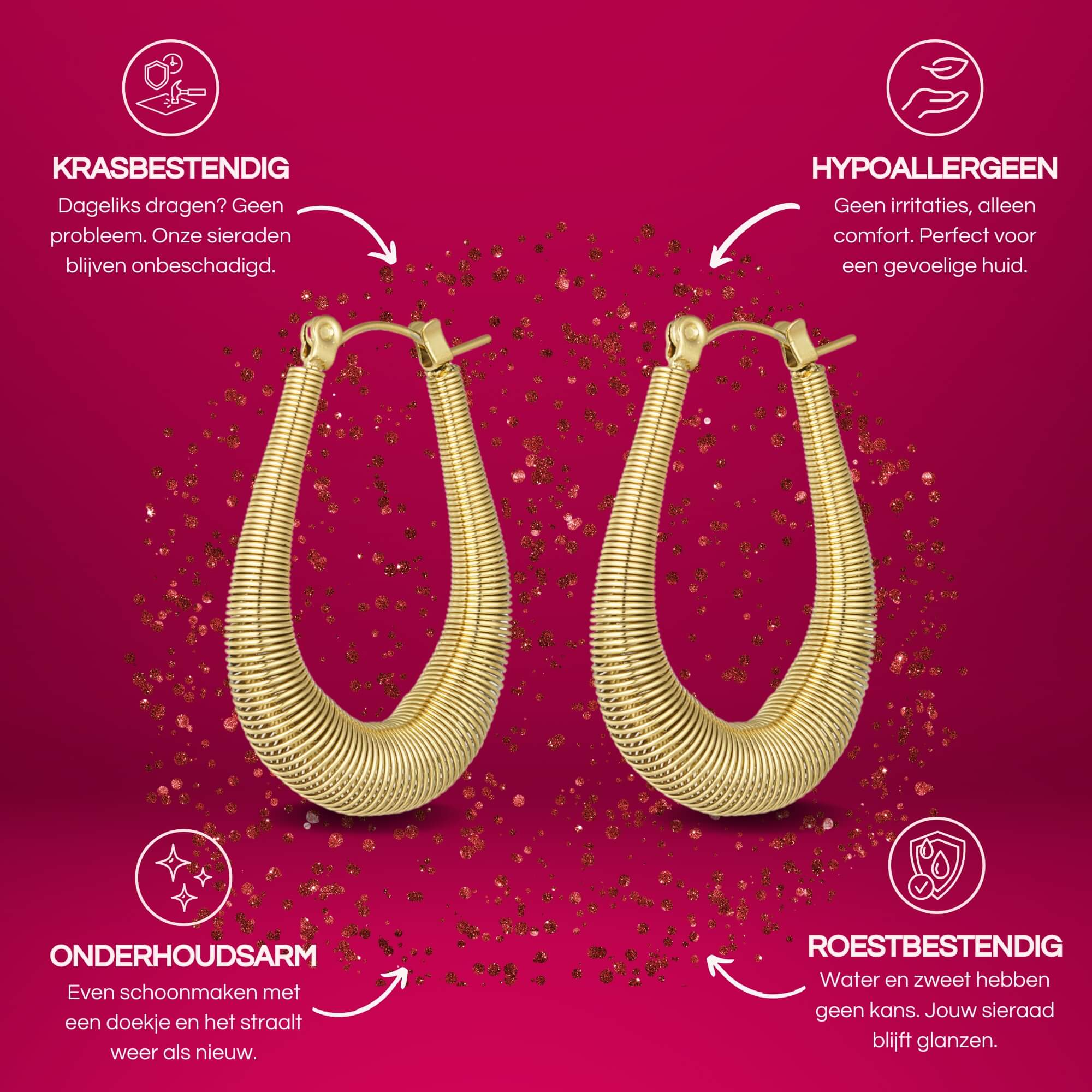 Gouden Wrapped in Style Oorbellen met veerelastiek, basic oorbellen met een unieke twist.
