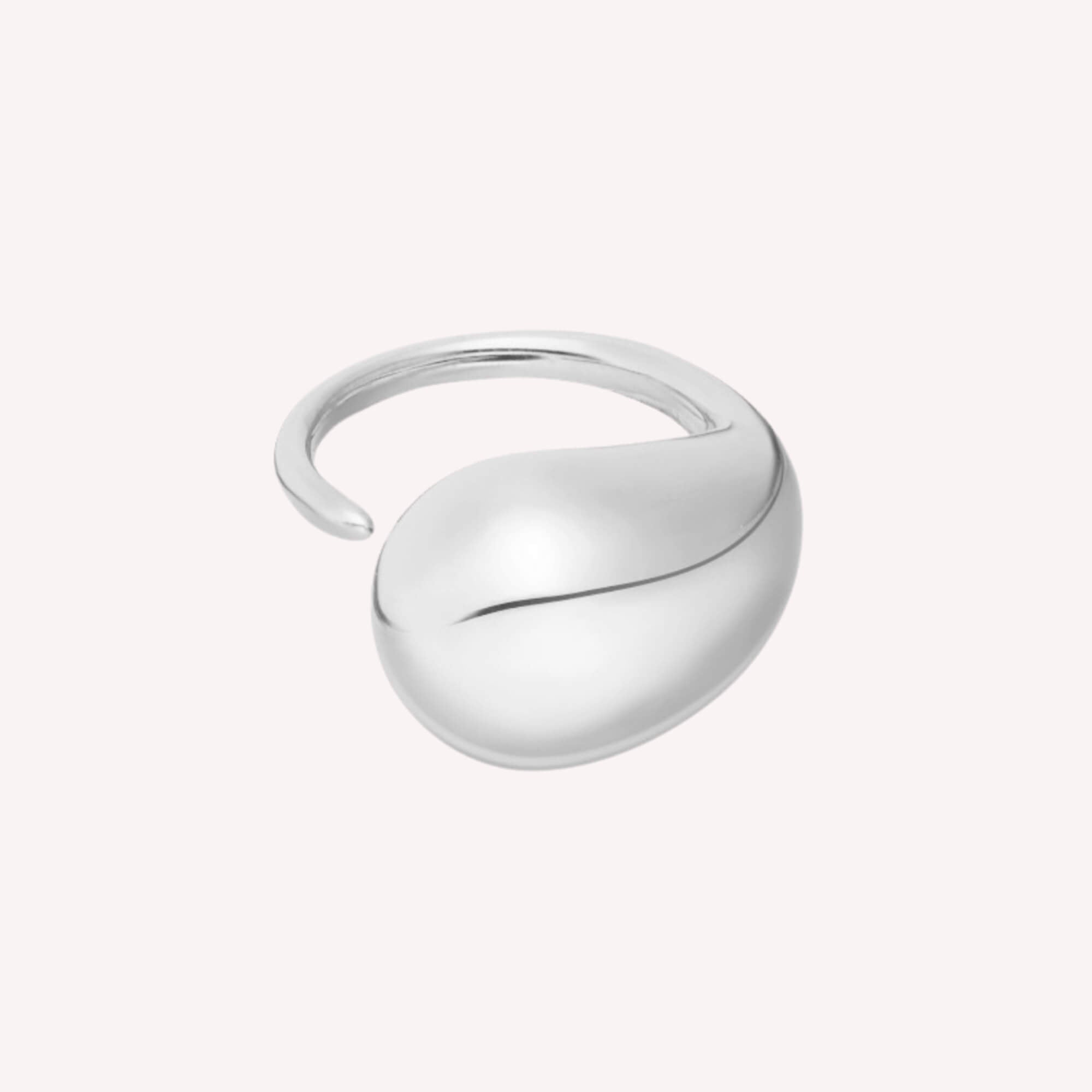 Zilveren Drop of Boldness Ring – statement druppel ring voor vrouwen