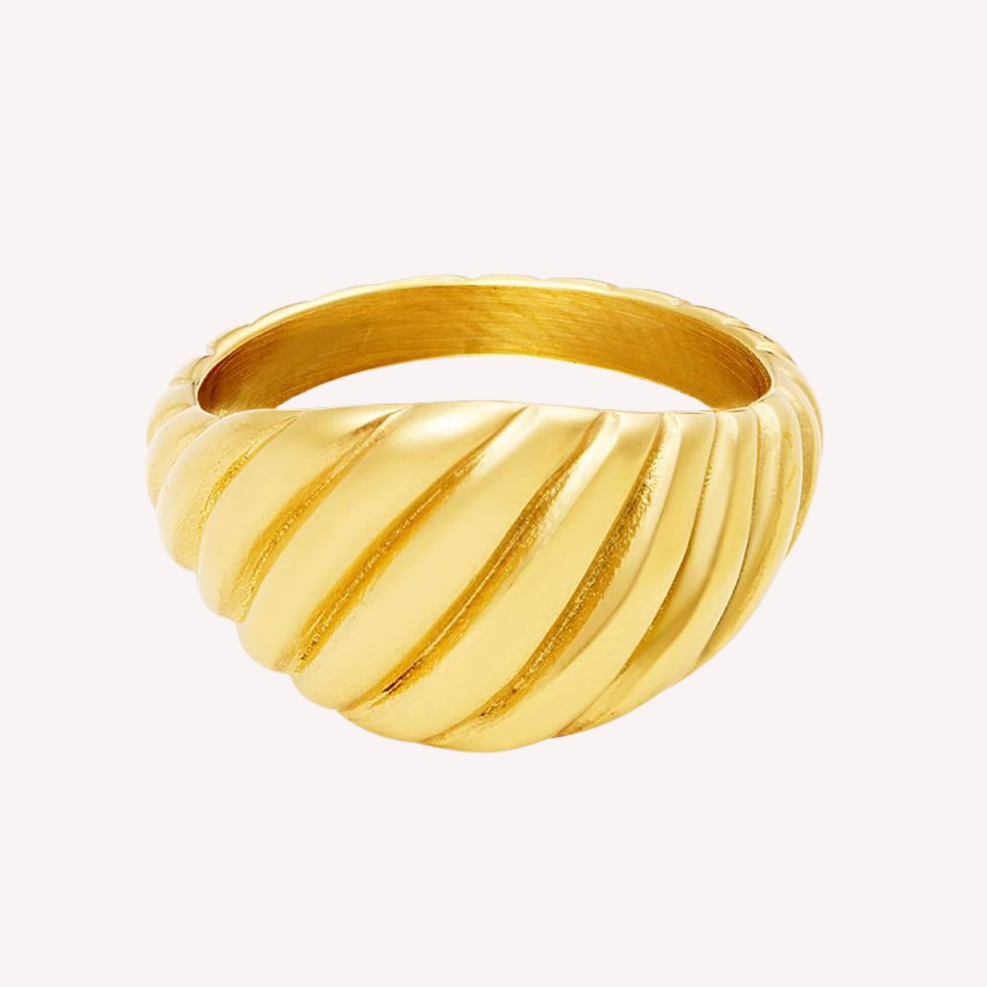 Baked with Love Ring in goud – croissant ring voor vrouwen van roestvrij staal.