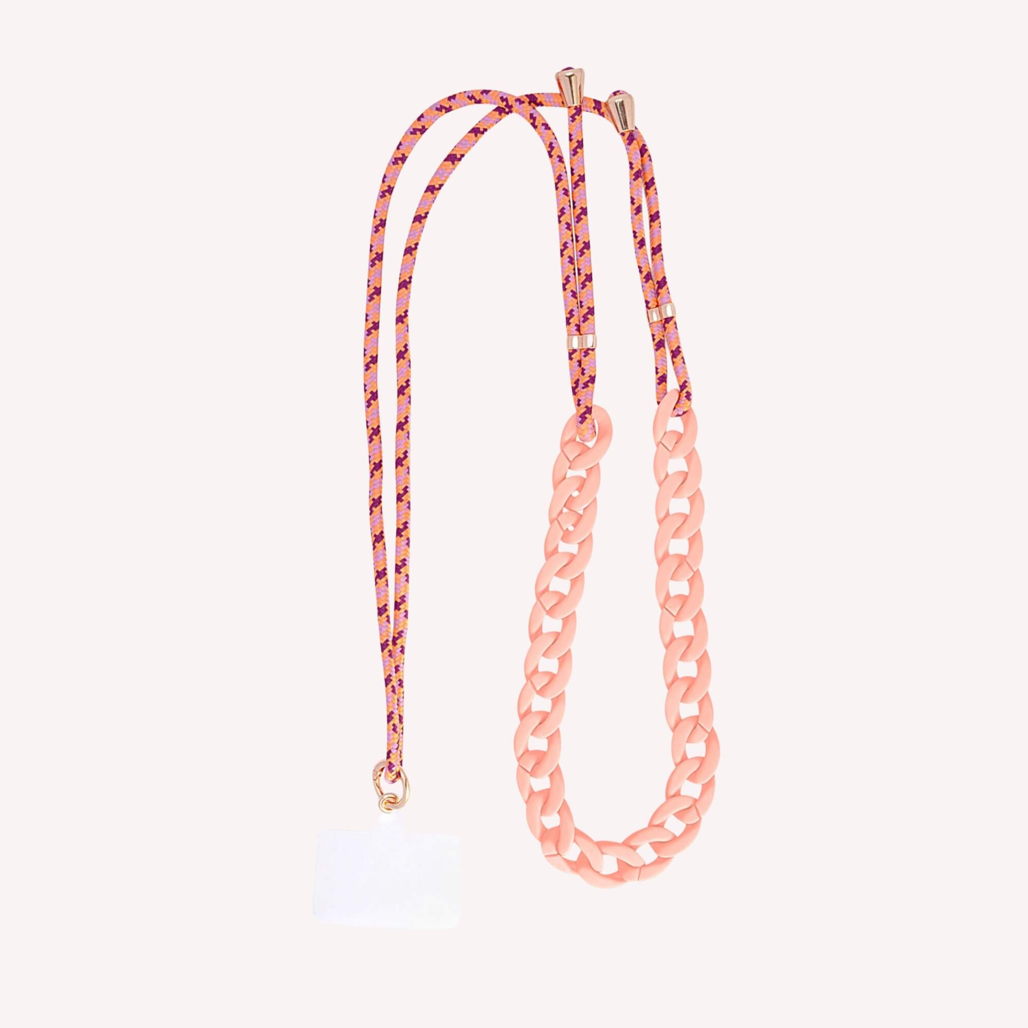 Color Crush Chain Telefoonkoord koraal - een prachtig lang telefoonkoord in de kleur koraal.