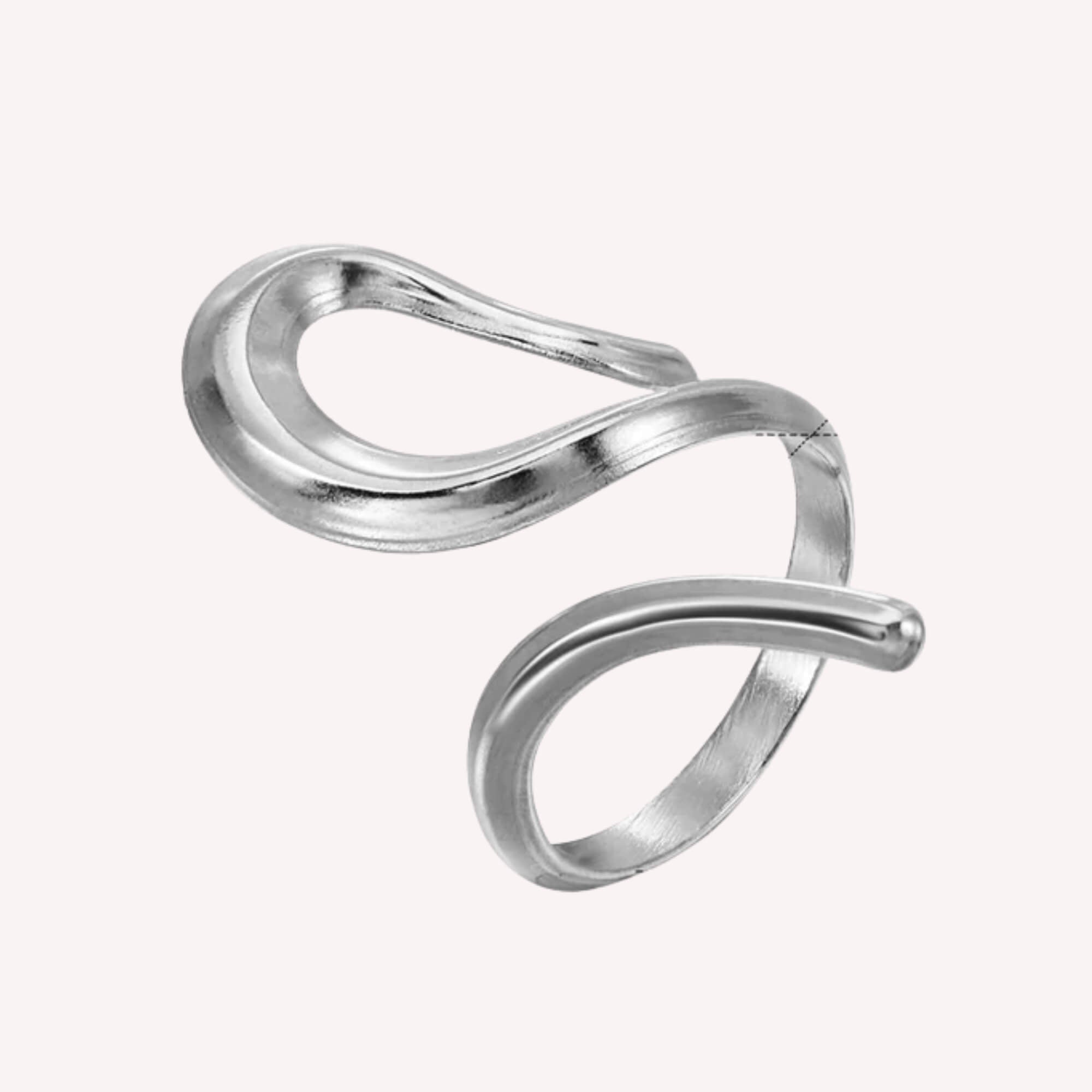 Dare to Dazzle ring in het zilver, een roestvrij stalen ring die ook nog is verstelbaar is.