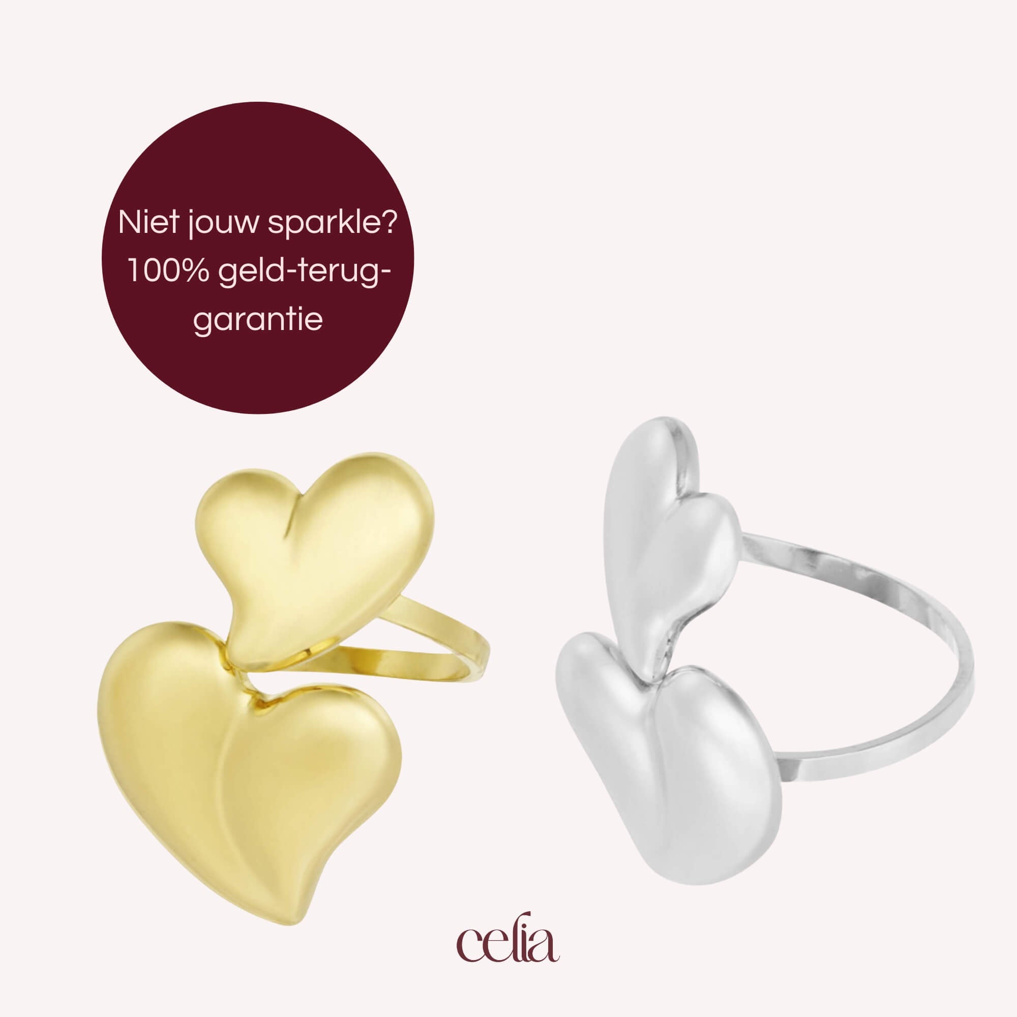 Double Love Hartjes Ring
