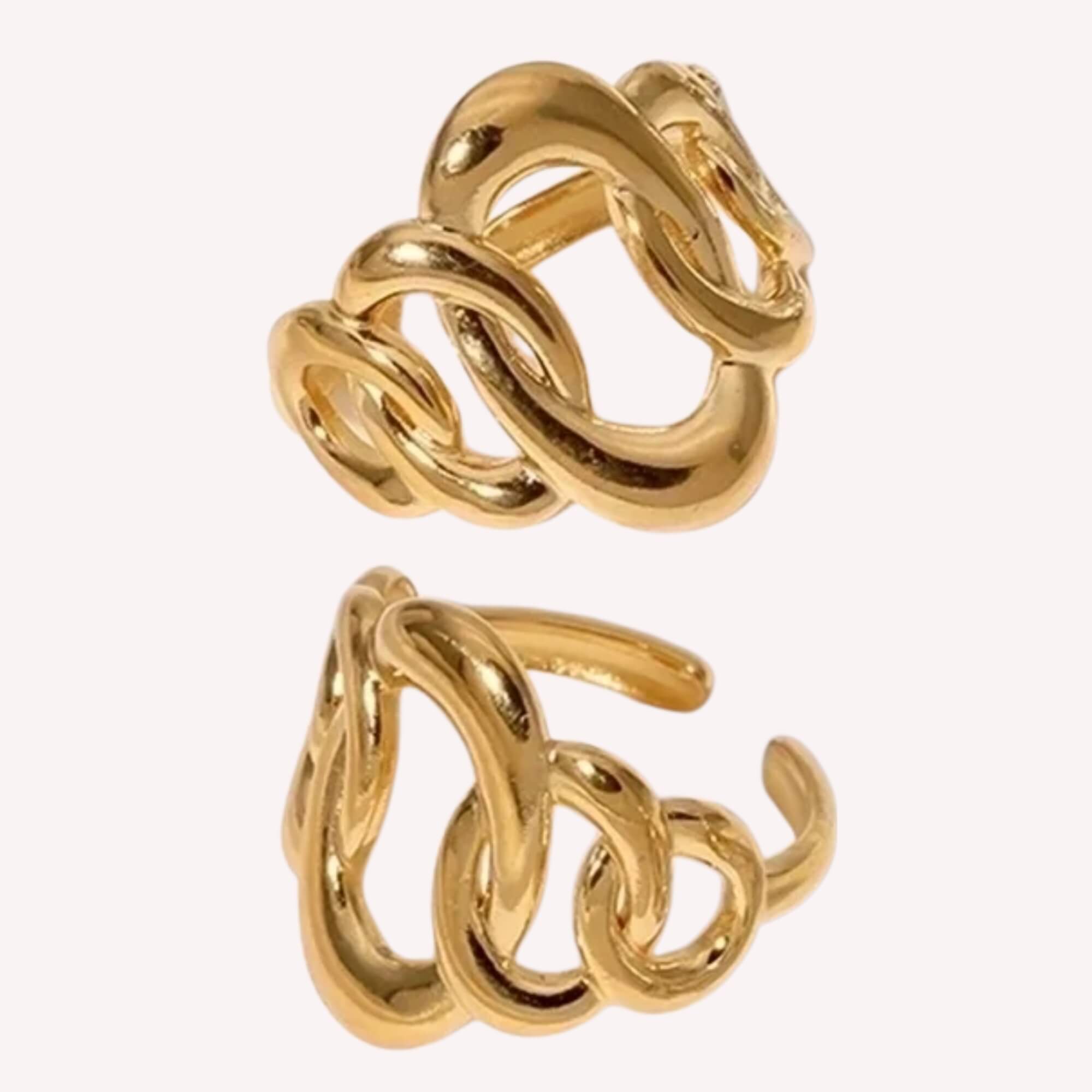 Een makkelijk verstelbare ring gemaakt van roestvrij staal. Dit is de Ovalicious Ring in het goud.