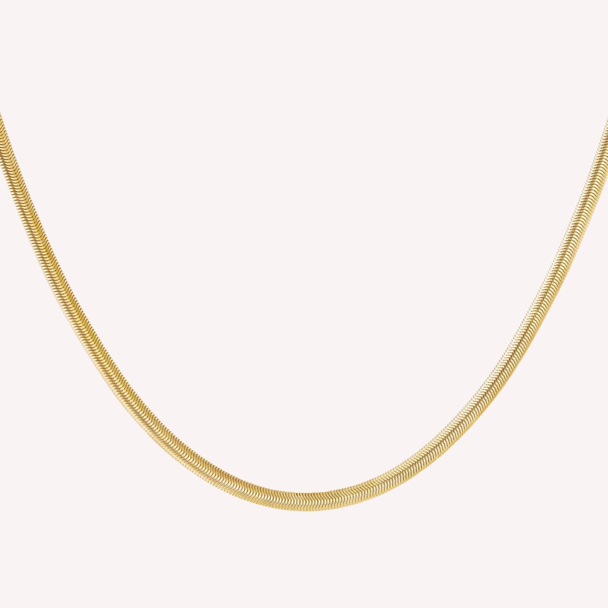 The Sleek Snake Ketting goud is een fijne gold plated ketting met snake structuur voor vrouwen.