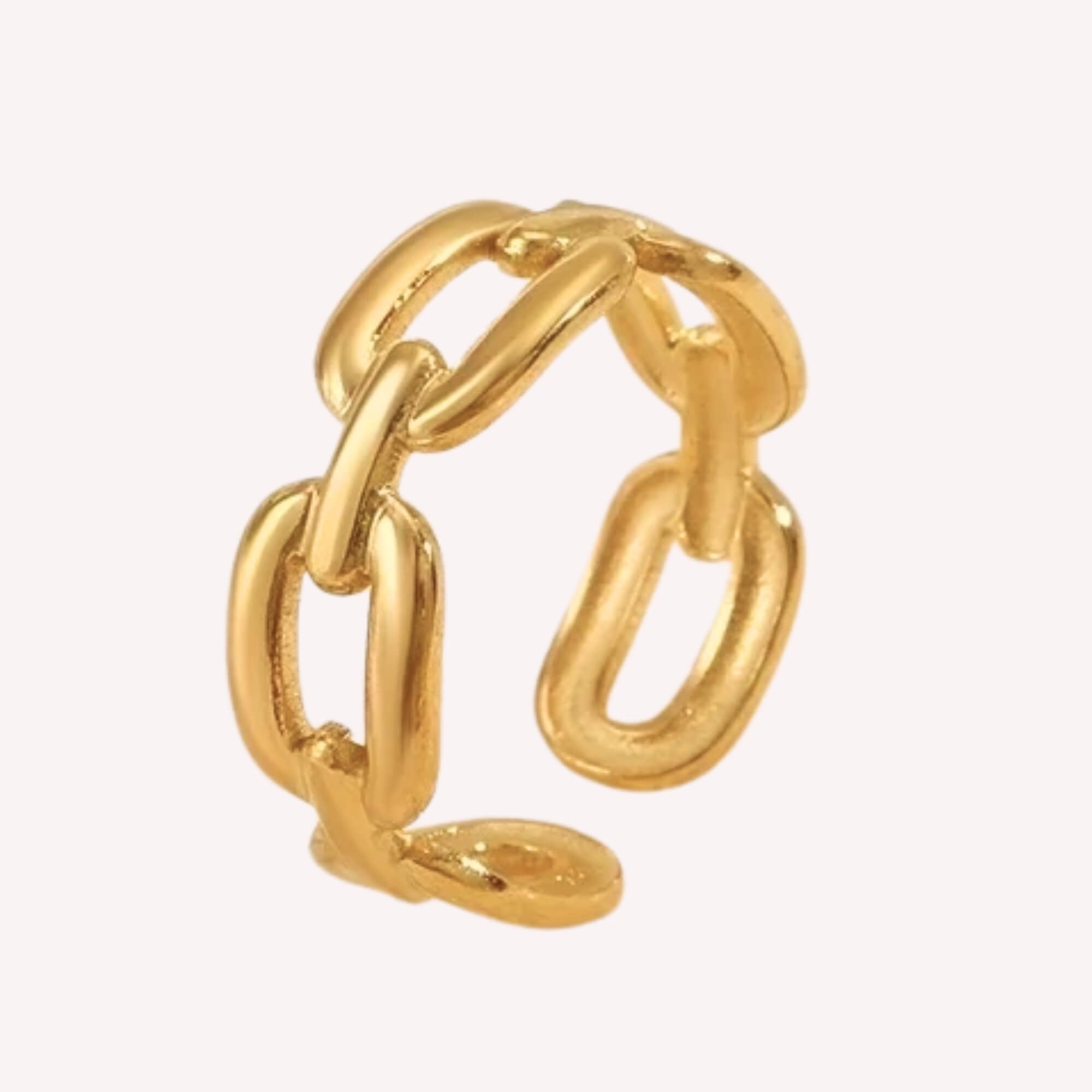 Gouden Unbreakable Bond Ring – Tijdloze verstelbare chain ring, een symbool van kracht & verbinding.