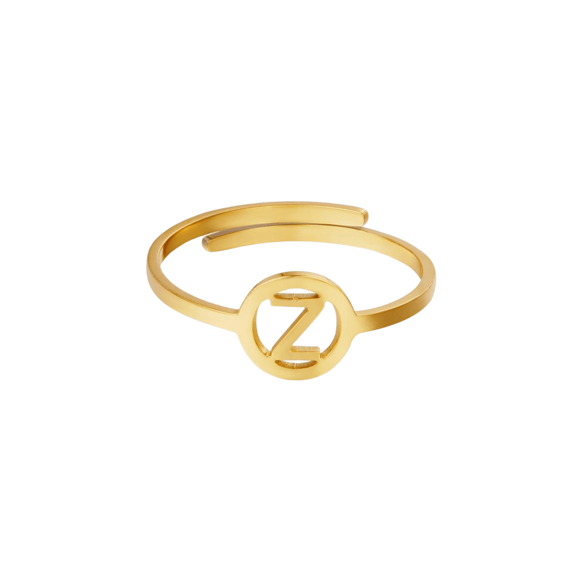 Ring met letter Z in goud.